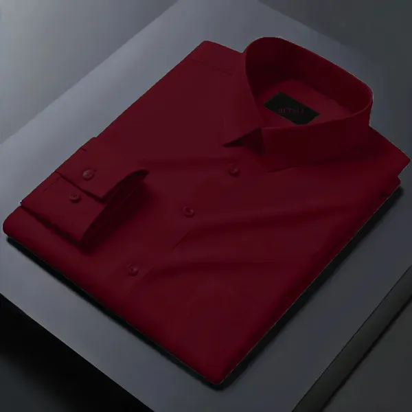 Maroon_Full_Sleeve_Button_Down_Shirt_For_Men