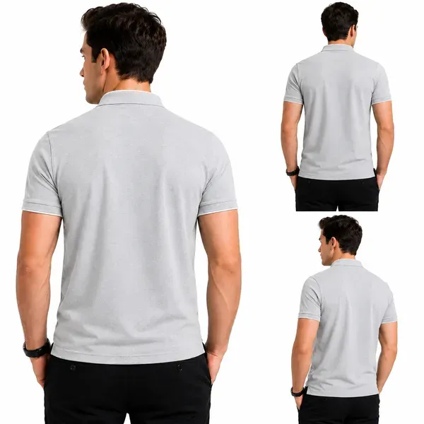 Grey_Stand_Collar_Polo_T_Shirt_For_Men