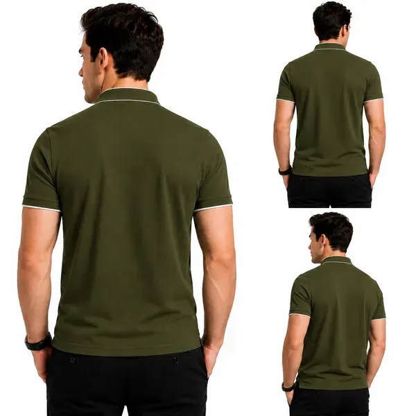 Olive_Green_Slim_Fit_Polo_T_Shirt_For_Men
