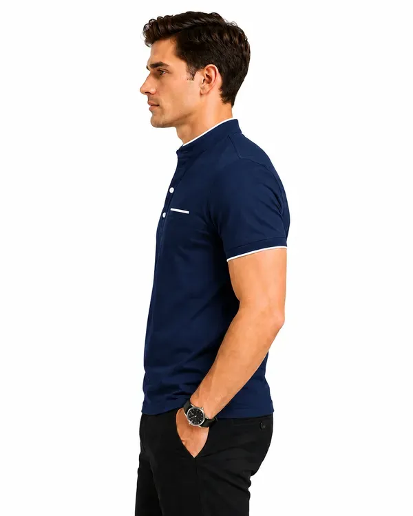 Navy_Blue_Band_Collar_Polo_T_Shirt_For_Men