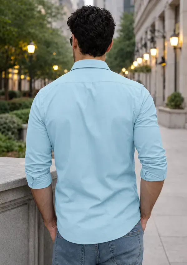 Light_Blue_Slim_Fit_Casual_Shirt_For_Men