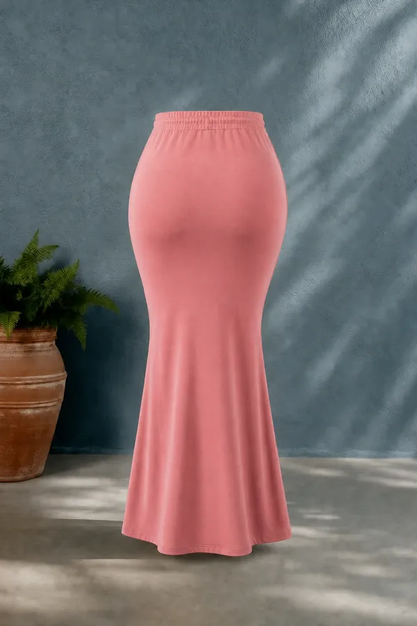Pink_Solid_Lycra_Skirt_For_Women