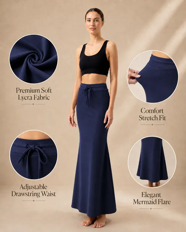Navy_Solid_Lycra_Skirt_For_Women