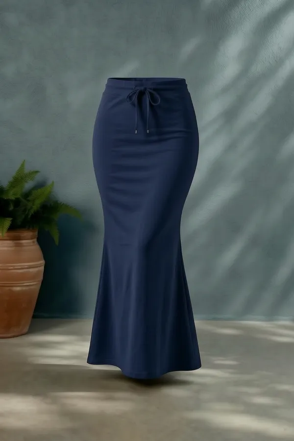 Navy_Solid_Lycra_Skirt_For_Women