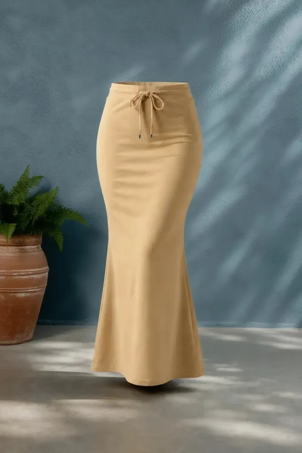 Beige_Solid_Lycra_Skirt_For_Women