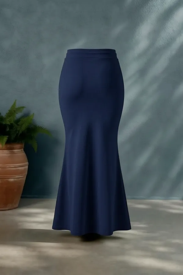 Navy_Solid_Lycra_Skirt_For_Women