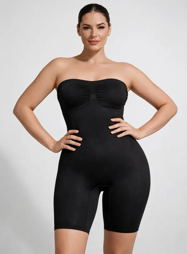 Black_Compression_Shapewear_Bodysuit_For_Women