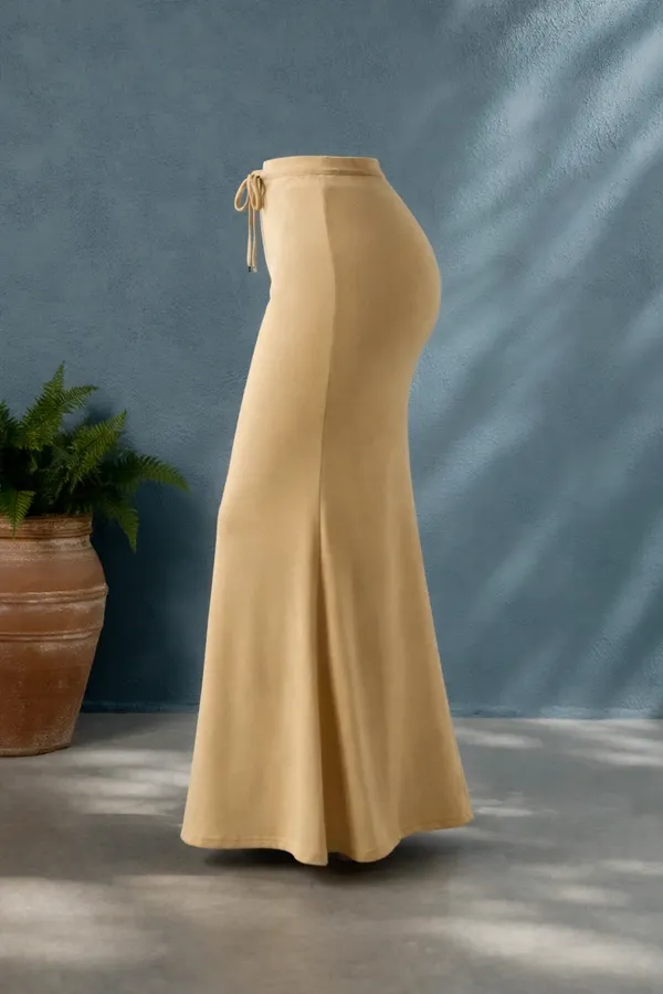 Beige_Solid_Lycra_Skirt_For_Women
