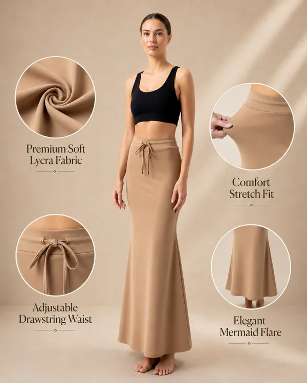 Beige_Solid_Lycra_Skirt_For_Women
