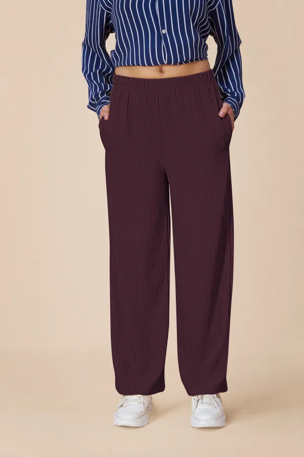 Maroon_Solid_Lycra_Trousers_For_Women