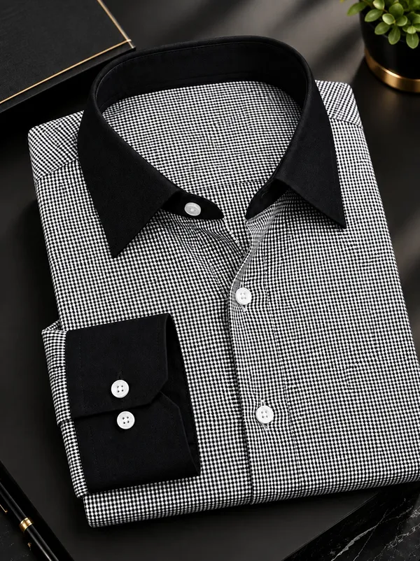 Black_And_White_Checked_Full_Sleeve_Shirt_For_Men