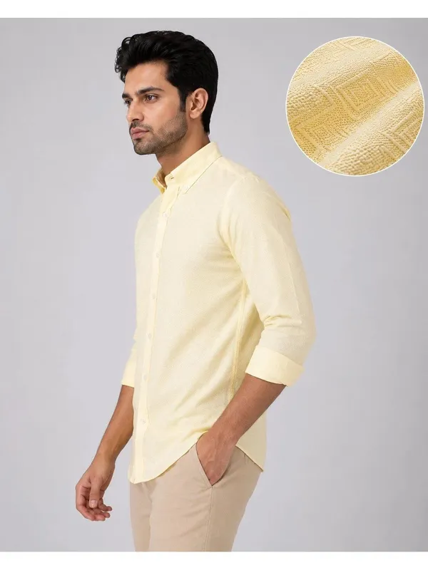 Yellow_Textured_Regular_Fit_Shirt_for_Men