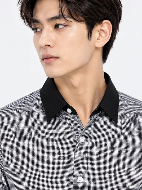 Black_And_White_Checked_Full_Sleeve_Shirt_For_Men