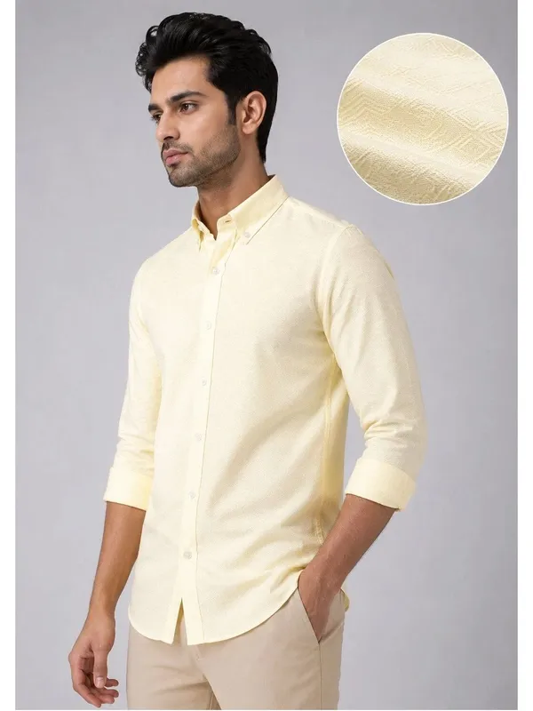 Yellow_Textured_Regular_Fit_Shirt_for_Men