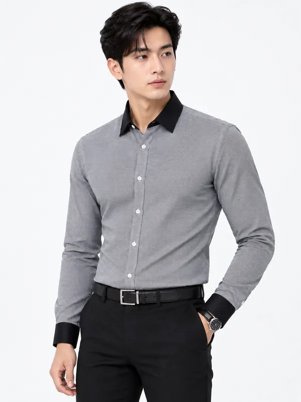 Black_And_White_Checked_Full_Sleeve_Shirt_For_Men