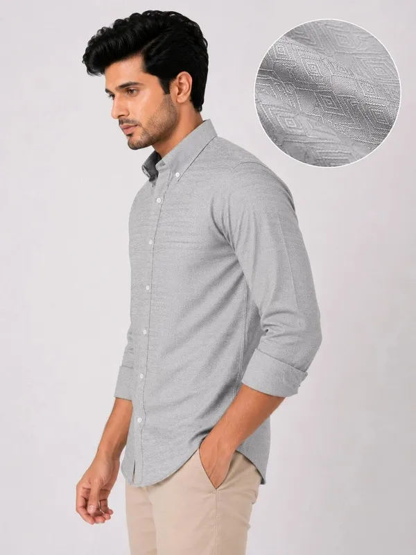 Grey_Textured_Button_Down_Shirt_for_Men