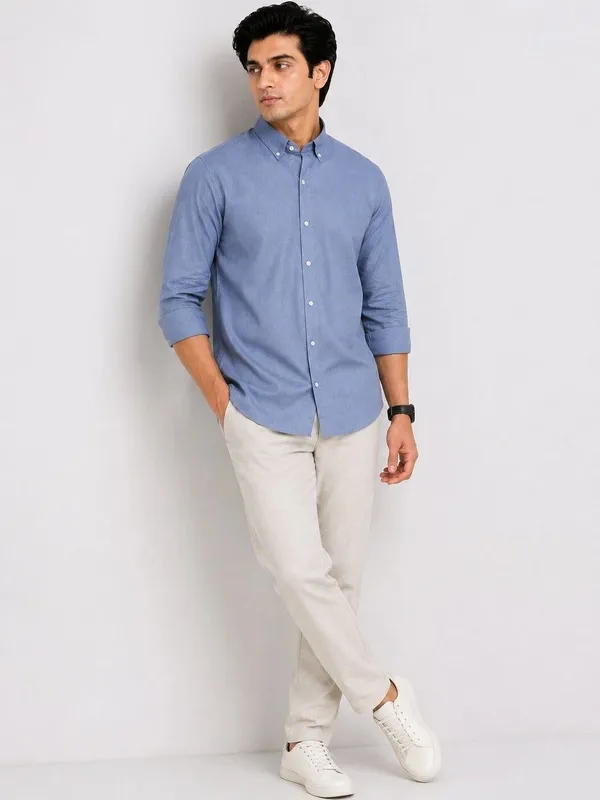 Blue_Casual_Button_Down_Shirt_for_Men