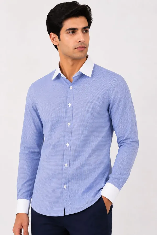 Blue_Textured_Regular_Fit_Formal_Shirt_For_Men