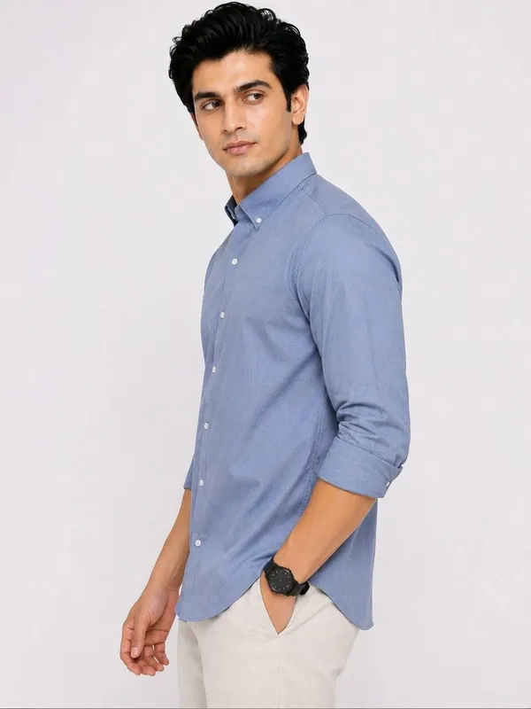Blue_Casual_Button_Down_Shirt_for_Men