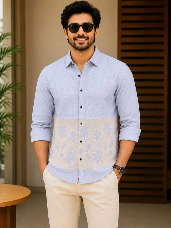 Light_Blue_Textured_Casual_Shirt_for_Men