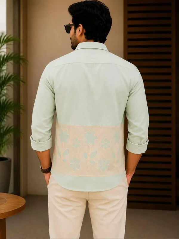 Mint_Floral_Panel_Casual_Shirt_for_Men