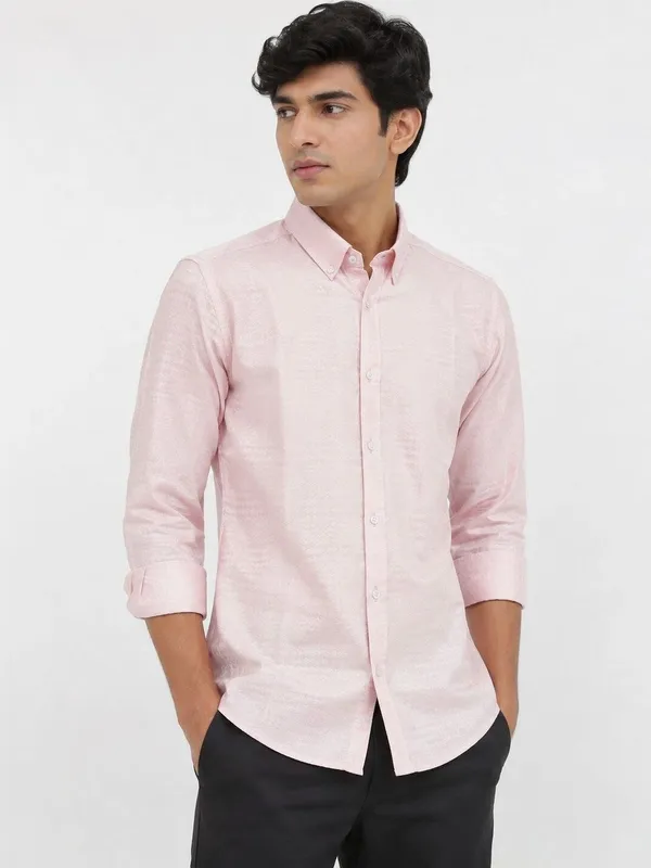 Pink_Textured_Button_Down_Shirt_for_Men