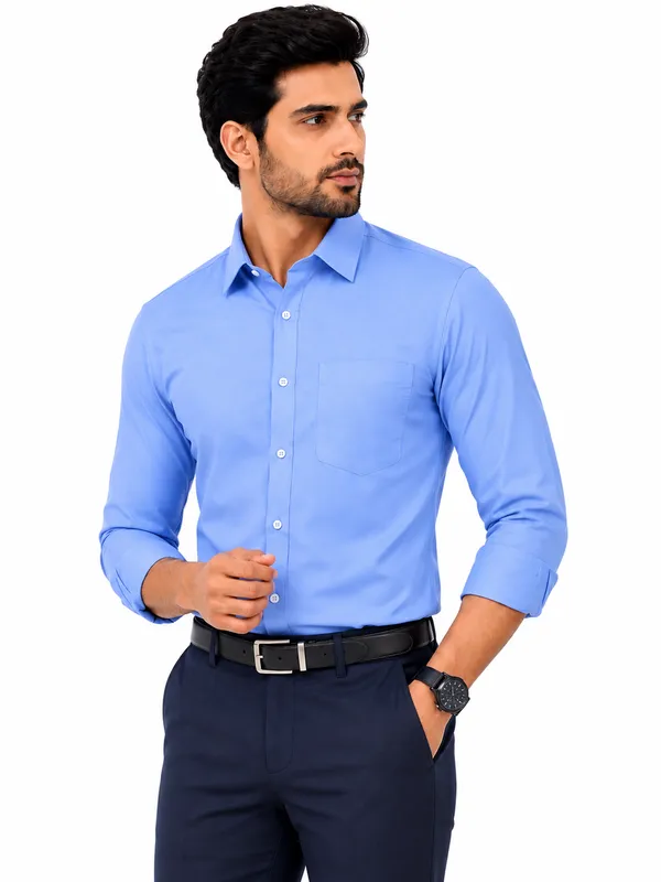 Blue_Formal_Fit_Shirt_For_Men