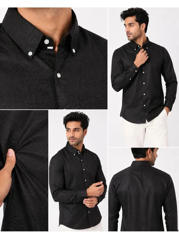 Black_Jacquard_Slim_Fit_Shirt_for_Men