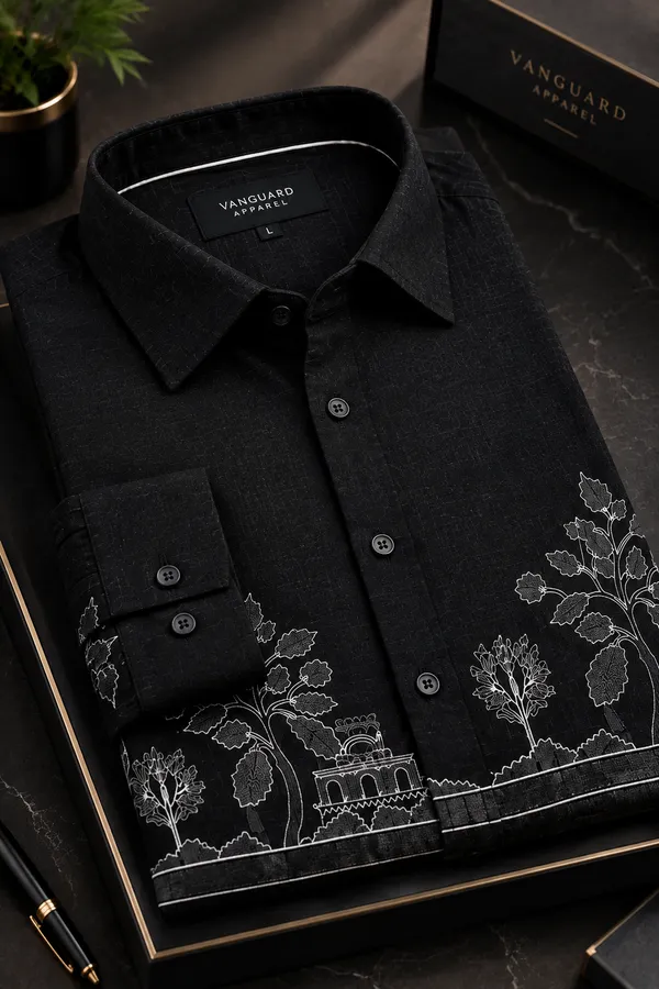 Black_Embroidered_Regular_Fit_Shirt_for_Men