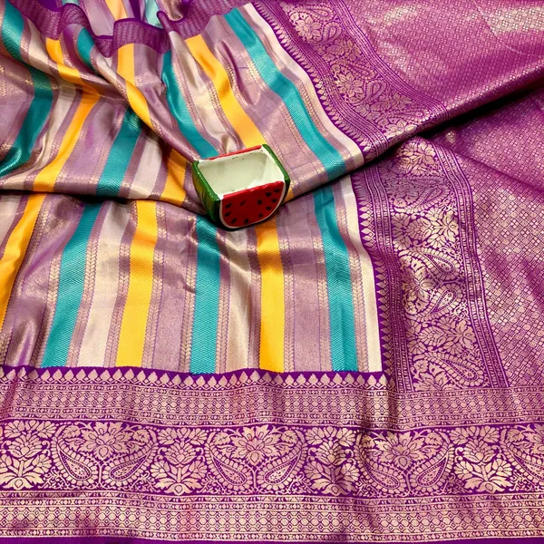 Multicolour_Wedding_Soft_Silk_Saree_With_Blouse_Piece_For_Women_Multicolour_Silk