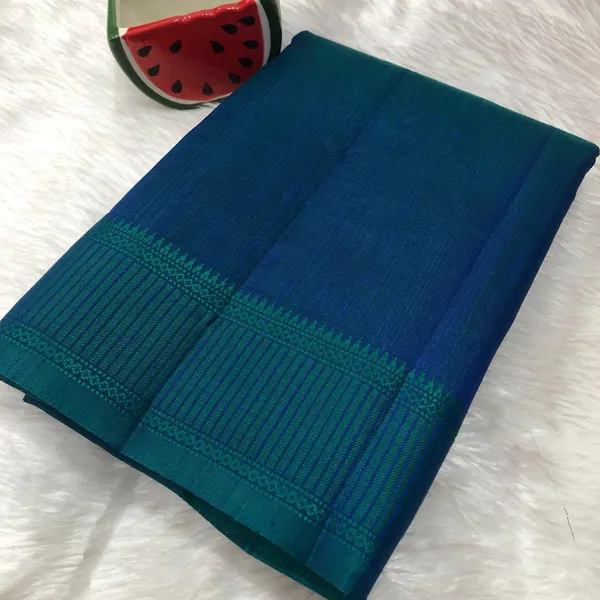 Teal_Blue_Raw_Silk_Dual_Tone_Saree_With_Blouse_Piece_For_Women_Teal_Blue_Kanipakam_Silk