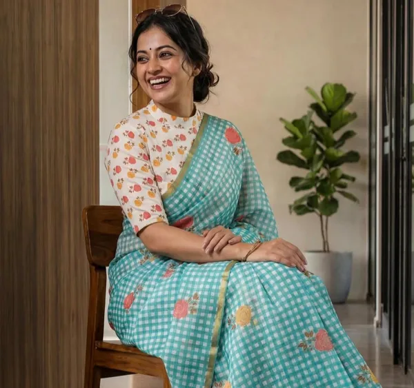 Rama_Blue_Trending_Checks_Sarees