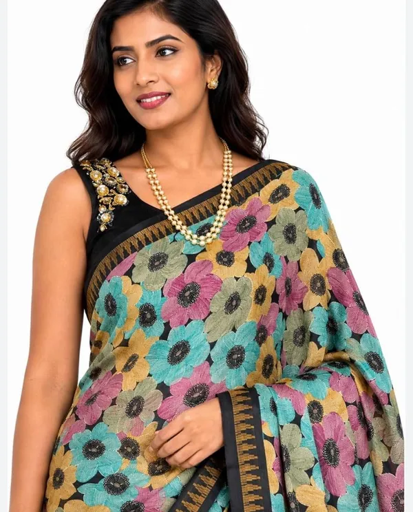 Nita_Ambani_Multi_Coloured_Georgette_Saree