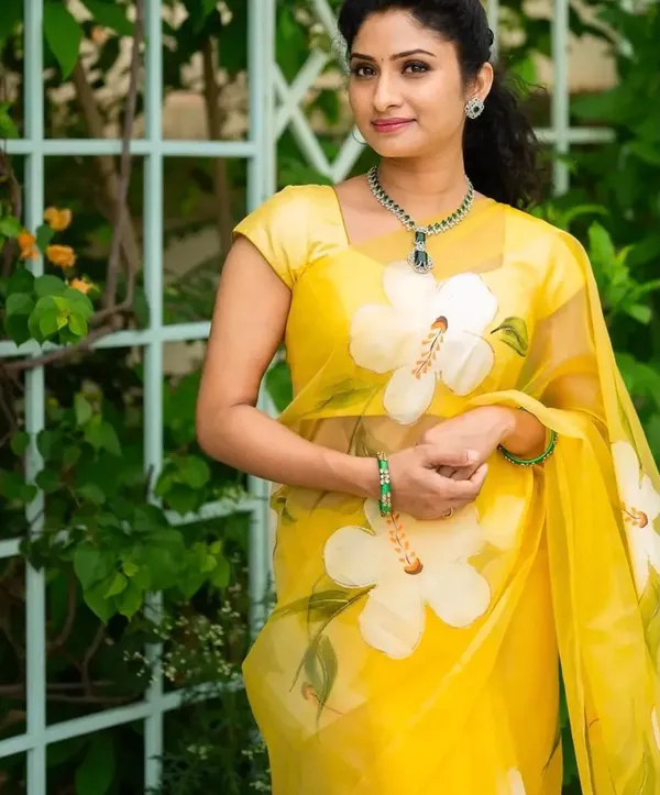Yellow_Floral_Pure_Chiffon_Saree