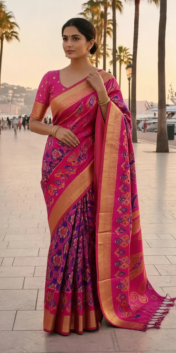 Pink_Pochampally_Silk_Saree