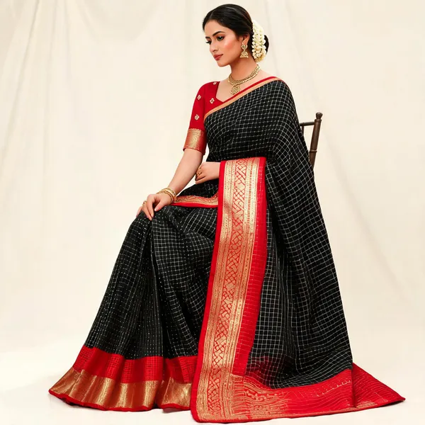 Black_N_Red_2D_Mysore_Silk_Black_Saree_With_Blouse_Piece_For_Women