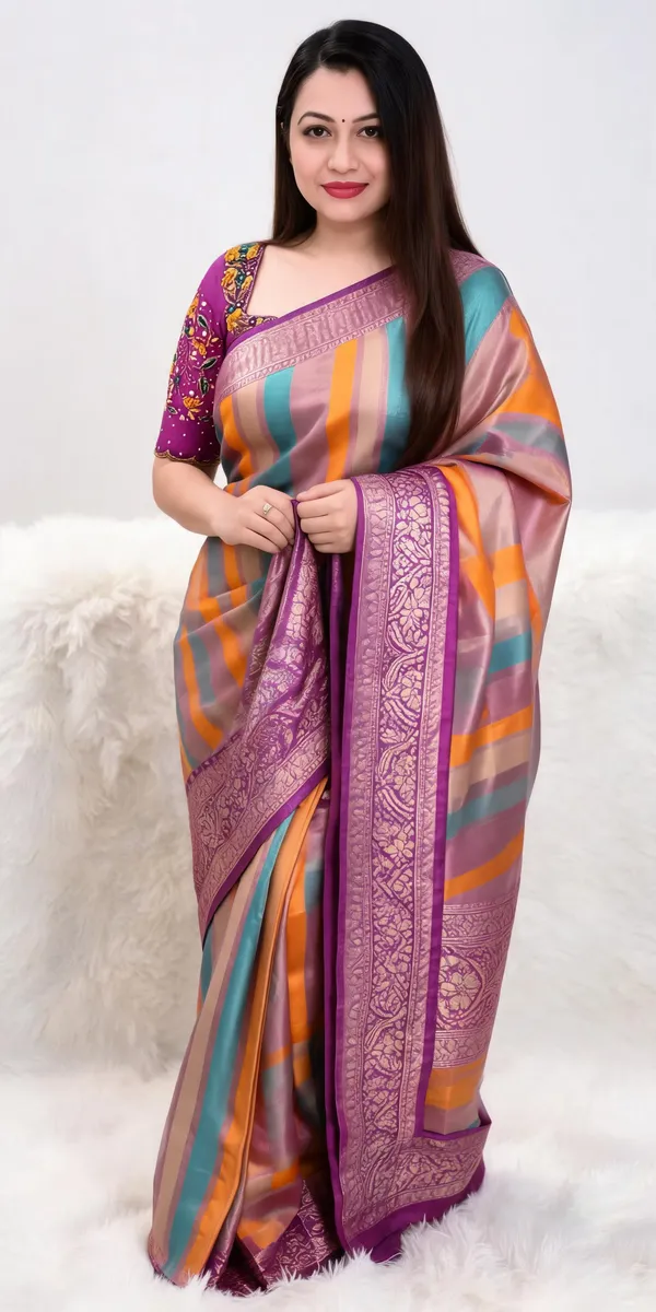 Multicolour_Wedding_Soft_Silk_Saree_With_Blouse_Piece_For_Women