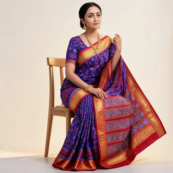 Dual_Tone_Blue_Patola_Silk_Dual_Tone_Saree_With_Blouse_Piece_For_Women