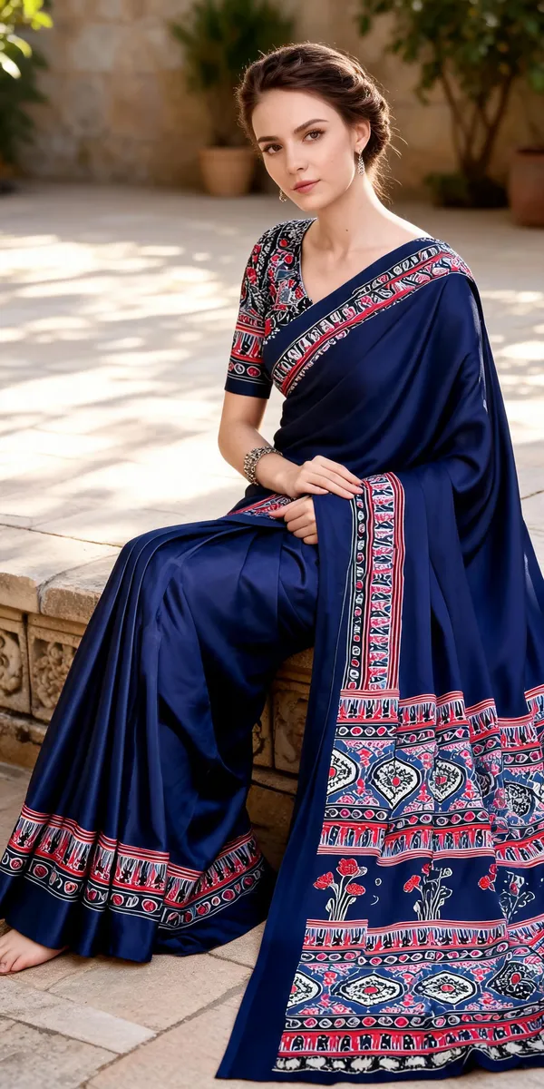 Teal_Blue_Japan_Crepe_Teal_Blue_Saree_With_Blouse_Piece_For_Women