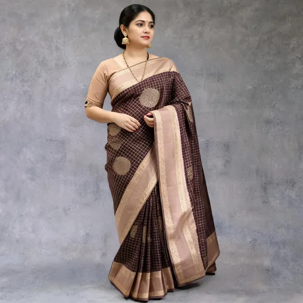 Coffee_Brown_Pure_Dupion_Silk_Brown_Saree_With_Blouse_Piece_For_Women