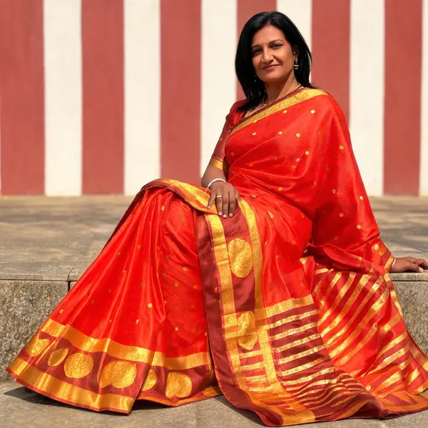 Rust_Orange_Silk_Saree