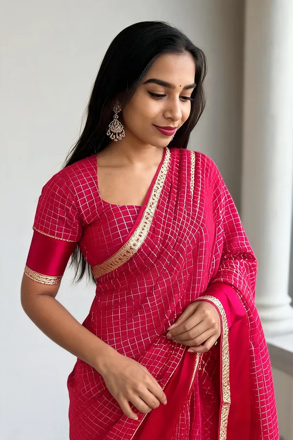 Pink_Jute_Viscose_Silk_Saree