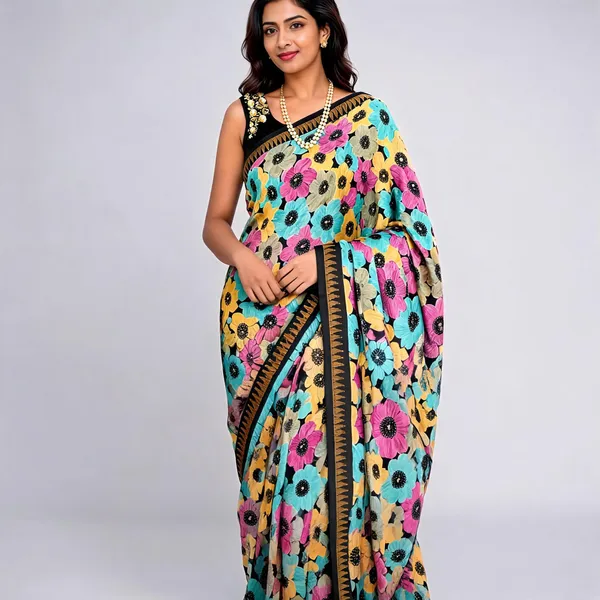 Nita_Ambani_Multi_Coloured_Georgette_Saree