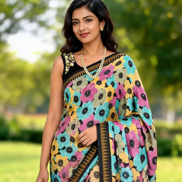 Nita_Ambani_Multi_Coloured_Georgette_Saree