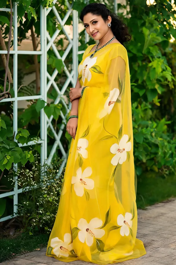 Yellow_Floral_Pure_Chiffon_Saree