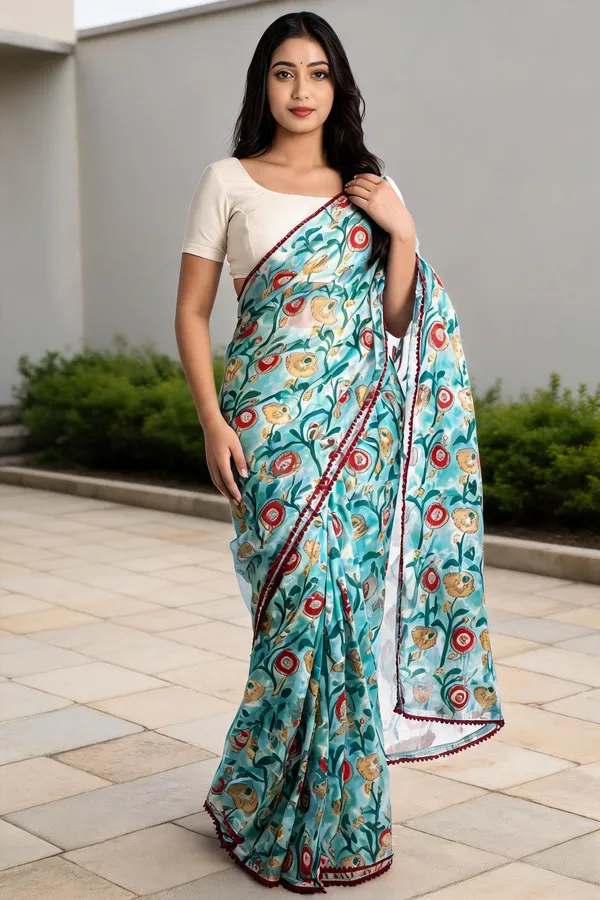 Trisha_Aqua_Blue_Pure_Chiffon_Saree