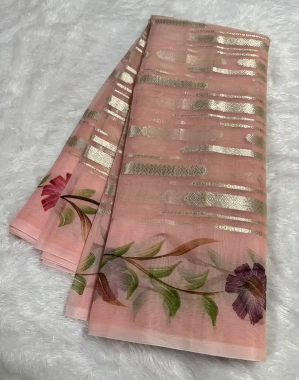 Pink_Organza_Silk_Floral_Print_Saree_For_Women