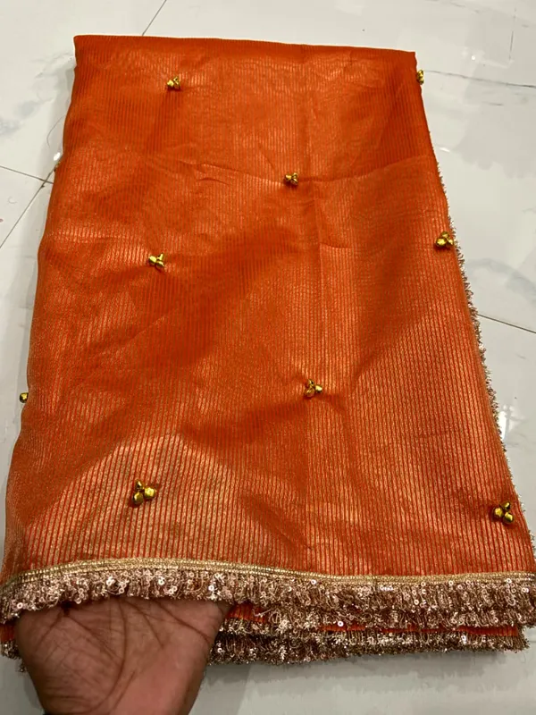 Orange_Tissue_Silk_Embellished_Saree_For_Women