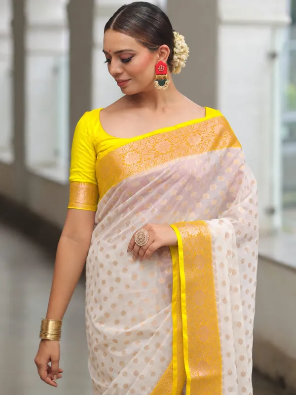 White_Seli_Katan_Silk_Woven_Saree_For_Women
