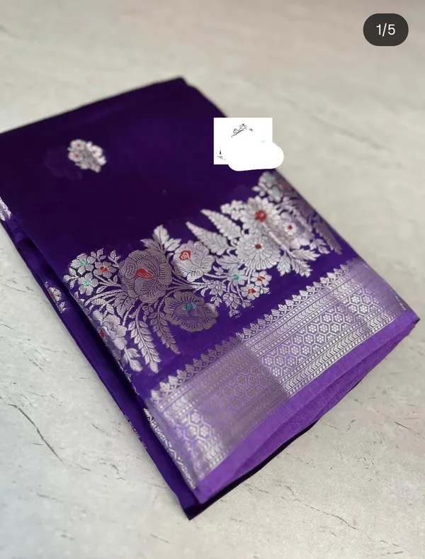 Purple_Silk_Floral_Woven_Saree_For_Women